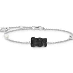 Thomas Sabo Armbänder-Armband mit schwarzem Goldbären Perle und Stein Silber - A2151-052-11-L19V