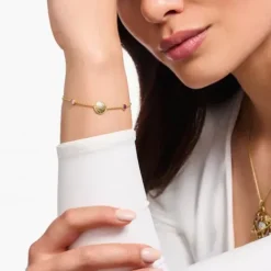 Thomas Sabo Armbänder-Armband mit symbolischer Sonne bunten Steinen und Herzen vergoldet - A2132-995-7-L19V