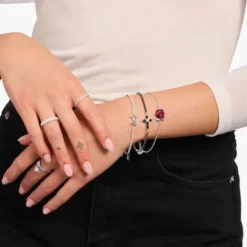 Thomas Sabo (Kette mit) Kreuz-Armband mit schwarzen Steinen Kreuz Cross Romance Silber - A2173-167-11-L19V