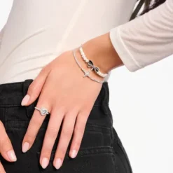 Thomas Sabo (Kette mit) Kreuz-Armband mit weissem Kreuz Cross Romance Silber - A2173-167-14-L19V