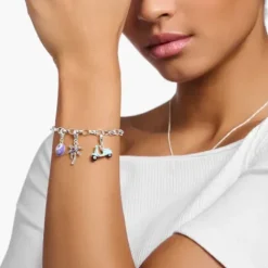 Thomas Sabo Charms/Beads-Charm-Anhänger Türkiser Motorroller Silber - 1937-041-7