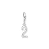 Thomas Sabo Charms/Beads-Charm-Anhänger Zahl 2 mit weissen Steinen Silber - 2126-051-21