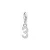 Thomas Sabo Charms/Beads-Charm-Anhänger Zahl 3 mit weissen Steinen Silber - 2127-051-21