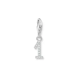 Thomas Sabo Charms/Beads-Charm-Anhänger Zahl 1 mit weissen Steinen Silber - 2125-051-21