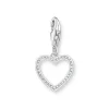 Thomas Sabo (Kette mit) Herz-Charm-Anhänger Herz mit weissen Steinen Silber - 2203-051-14