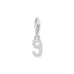 Thomas Sabo Charms/Beads-Charm-Anhänger Zahl 9 mit weissen Steinen Silber - 2133-051-21