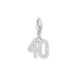 Thomas Sabo Charms/Beads-Charm-Anhänger Zahl 40 mit weissen Steinen Silber - 2137-051-21