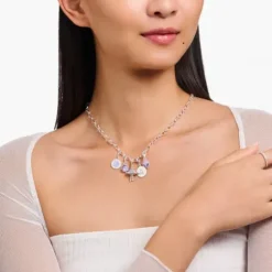 Thomas Sabo Charms/Beads-Charm-Anhänger Ufo mit bunten Steinen und Kaltemaille Silber geschwärzt - 2045-691-7