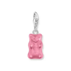 Thomas Sabo Charms/Beads-Charm-Goldbären-Anhänger in Pink Silber - 2193-017-9