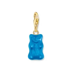 Thomas Sabo Charms/Beads-Charm-Goldbären-Anhänger in Blau vergoldet - 2182-413-1