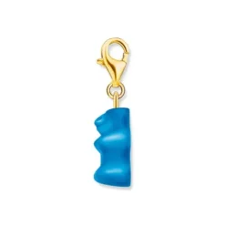 Thomas Sabo Charms/Beads-Charm-Goldbären-Anhänger in Blau vergoldet - 2182-413-1