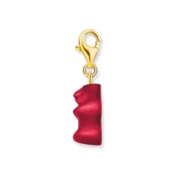 Thomas Sabo Charms/Beads-Charm-Goldbären-Anhänger in Rot vergoldet - 2190-413-10