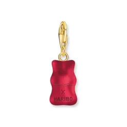 Thomas Sabo Charms/Beads-Charm-Goldbären-Anhänger in Rot vergoldet - 2190-413-10