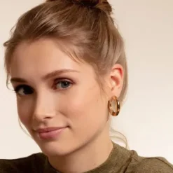 Thomas Sabo Ohrringe-Creolen Chunky mittel vergoldet - CR636-413-39