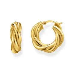 Thomas Sabo Ohrringe-Creolen gedrehtes Design vergoldet - CR742-413-39