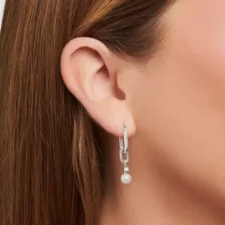 Thomas Sabo Ohrringe-Creolen Glieder und Perlen Silber - CR669-167-14