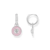 Thomas Sabo (Kette mit) Herz-Creolen mit Anhänger rosa und Zirkoniabesatz Silber - CR723-691-9