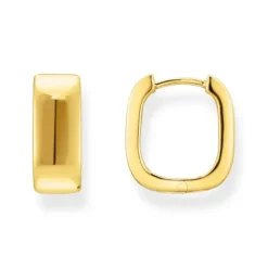 Thomas Sabo Ohrringe-Creolen mit eckiger Form vergoldet - CR744-413-39