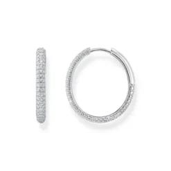 Thomas Sabo Ohrringe-Creolen mit weissem Zirkonia Pavé Silber - CR732-051-14