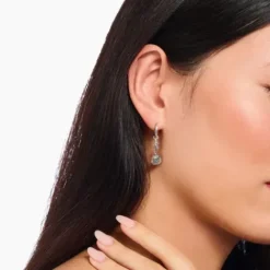 Thomas Sabo Ohrringe-Einzel Creole mit Anhänger Midnight Rose Silber - CR756-637-21