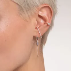 Thomas Sabo Ohrringe-Einzel Creole mit Totenkopf Anhänger Silber - CR706-643-14