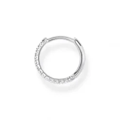 Thomas Sabo Ohrringe-Einzel Creole Weisse Steine Silber - CR657-051-14