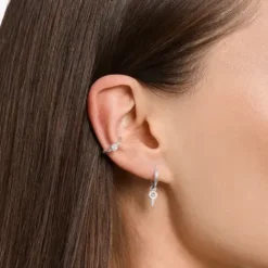 Thomas Sabo Ohrringe-Einzel Creole mit Schlüssel Anhänger Silber - CR701-051-14