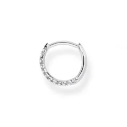 Thomas Sabo Ohrringe-Einzel Creole Weisse Steine Silber - CR659-051-14