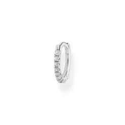 Thomas Sabo Ohrringe-Einzel Creole Weisse Steine Silber - CR658-051-14