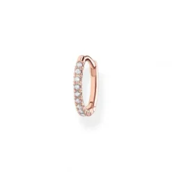 Thomas Sabo Ohrringe-Einzel Creole Weisse Steine Roségold - CR659-416-14