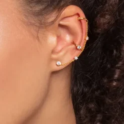 Thomas Sabo Ohrringe-Einzel Ohrstecker Weisser Stein Gold - H2148-414-14