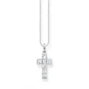 Thomas Sabo (Kette mit) Kreuz-Halskette Kreuz mit Weissen Steinen Silber - KE2166-051-14-L45V