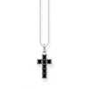 Thomas Sabo (Kette mit) Kreuz-Halskette Kreuz mit Schwarzen Steinen Silber - KE2166-643-11-L45V