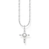 Thomas Sabo (Kette mit) Kreuz-Halskette mit weissem Kreuzanhänger Cross Romance Silber - KE2296-167-14-L45V