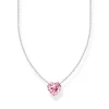 Thomas Sabo (Kette mit) Herz-Halskette mit pinkfarbenem Herz Anhänger Silber - KE2211-051-9-L45V