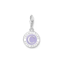 Thomas Sabo Charms/Beads-Member Charm mit violetter Kaltemaille Charmista Coin Silber - 2104-007-13