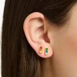 Thomas Sabo Ohrringe-Ohrstecker Bunte Steine Gold - H2250-996-7