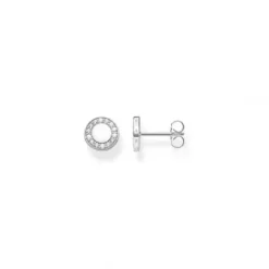 Thomas Sabo Ohrringe-Ohrstecker Kreis mit Weissen Steinen Silber - H2061-051-14