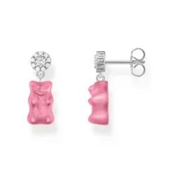 Thomas Sabo Ohrringe-Ohrstecker mit pinkfarbenen Goldbären Silber - H2330-052-9