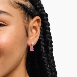 Thomas Sabo Ohrringe-Ohrstecker mit pinkfarbenen Goldbären Silber - H2330-052-9