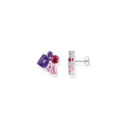 Thomas Sabo Ohrringe-Ohrstecker mit Steinen in Rosa Rot und Violett Silber - H2275-477-7