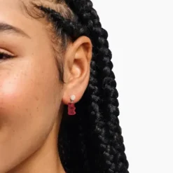 Thomas Sabo Ohrringe-Ohrstecker mit roten Goldbären Silber - H2330-052-10