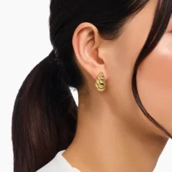 Thomas Sabo Ohrringe-Ohrstecker organische Formen vergoldet - H2326-413-39