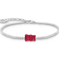 Thomas Sabo Armbänder-Tennisarmband mit rotem Goldbären und Steinen Silber - A2187-052-10-L19V